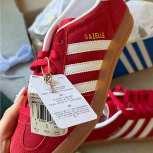 Adidas Gazelle Red and White Sneakers